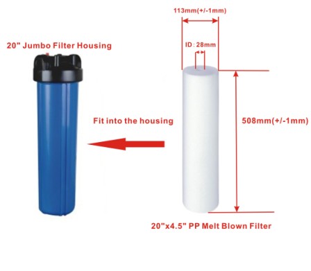 картинка Фильтр воды высокой производительности BR20 (БигБлю), диаметр соединения 25мм