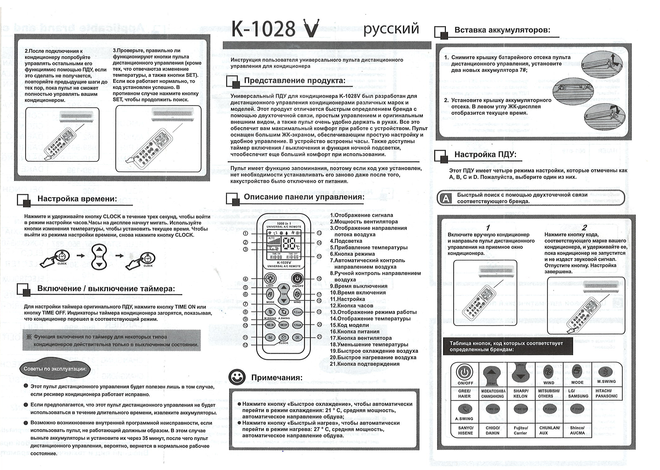 картинка Универсальный дистанционный пульт CHUNGHOP: K-1028E