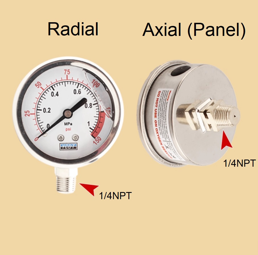 картинка Манометр с маслом PSM-2 (O-tyr) 52mm x 1/4"