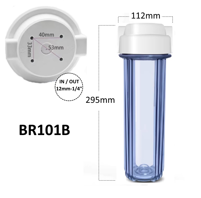 картинка Колба для фильтра BR1011 (10" Slim Line, пласт. резьба 1/4")