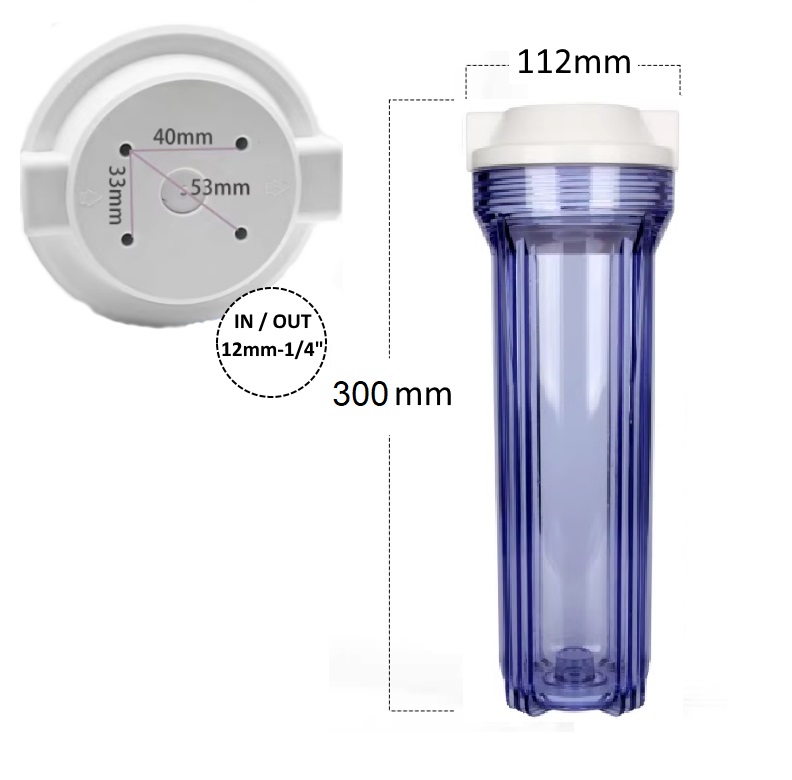 картинка Колба для фильтра BR1021 (10" Slim Line, пласт. резьба 1/4")