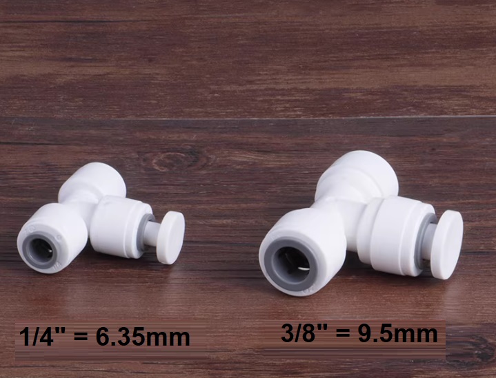 картинка Заглушка фитинга 3/8 дюйм QT-T3/8  3/8"трубка (f) x 3/8"трубка(m) комплект 25 шт.