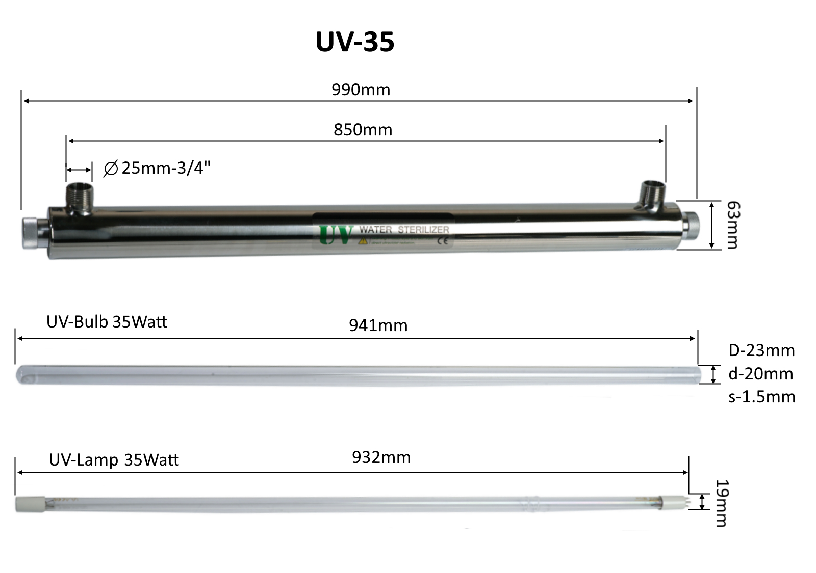 картинка Фильтр ультрафиолетовый UV-35W-1