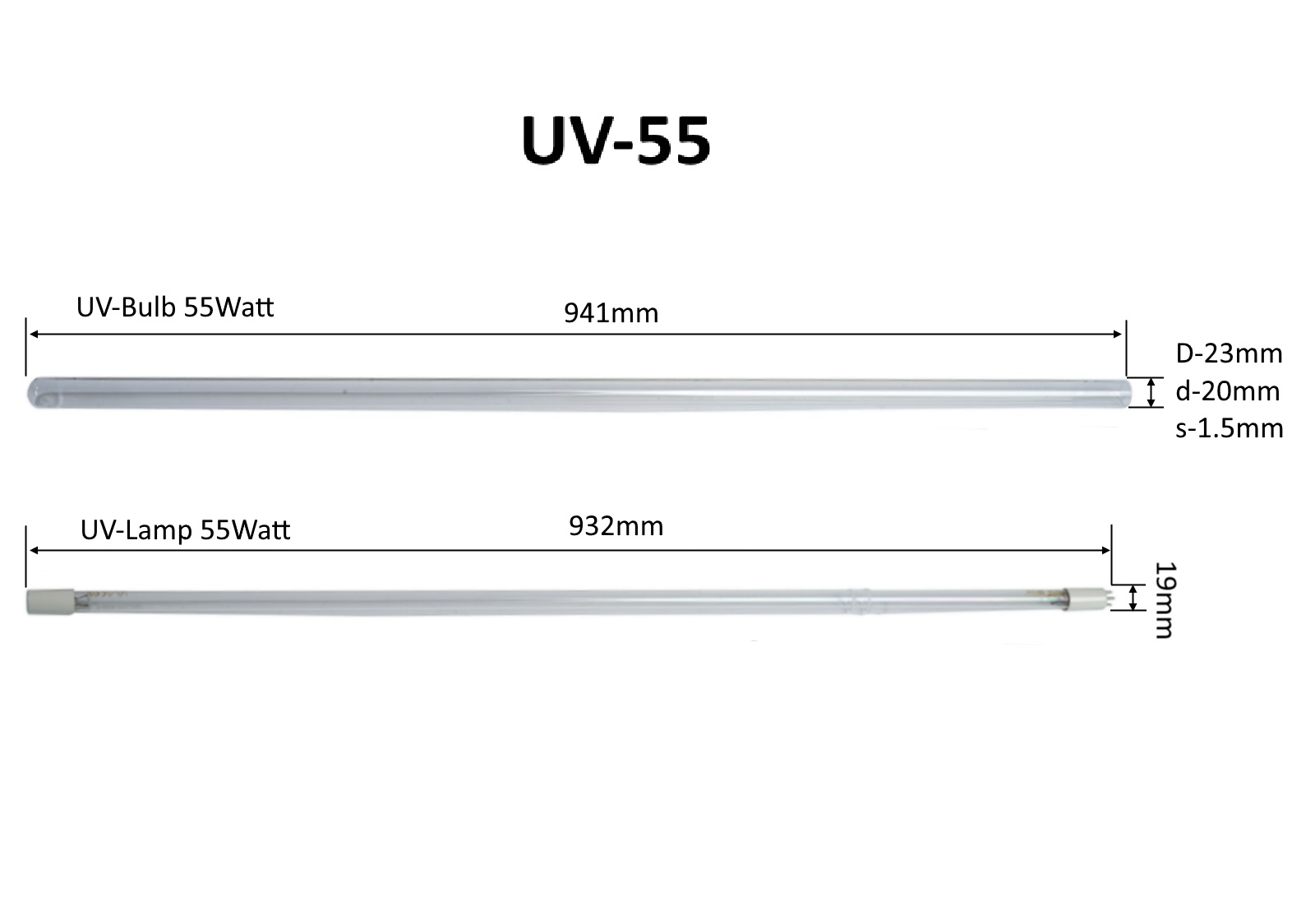 картинка Лампа-фильтр для ультрафиолетового стерилизатора UV-55W-L