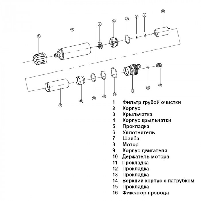 картинка Погружной/встраиваемый насос SFSP1-G500-02A (12VDC, 4,5A, 38 л/м)