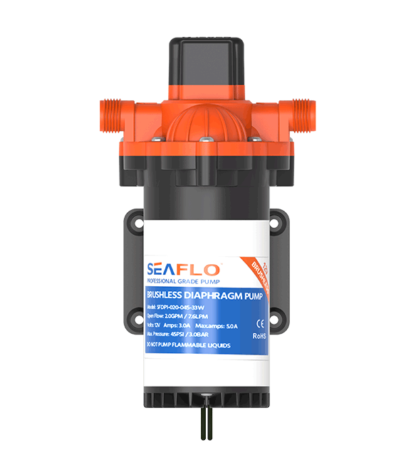 картинка Cамовсасывающий насос с датчиком давления SFDP1-020-045-33W (12VDC, 5A, 45 psi/3 бар, 7,6 л/м, 1/2" резьба)