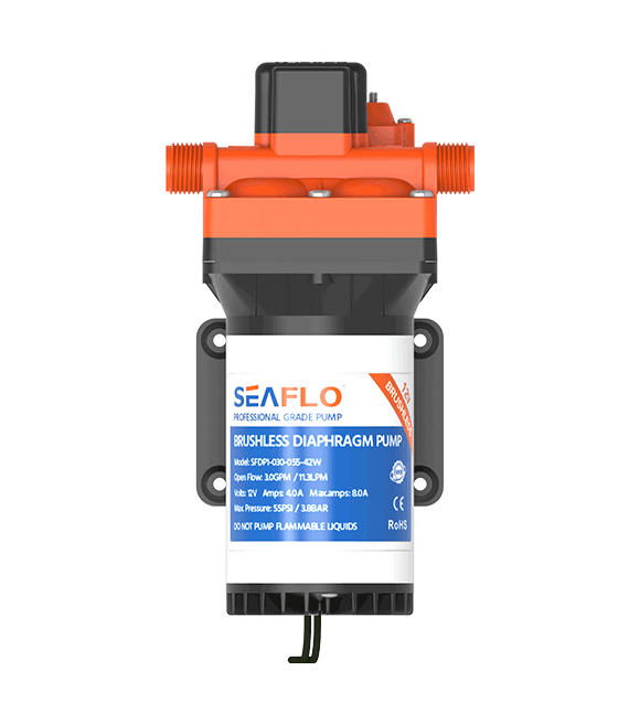 картинка Cамовсасывающий насос с датчиком давления SFDP1-030-055-42W (12VDC, 8A, 55 psi/3,8 бар, 11,3 л/м, 1/2" резьба)