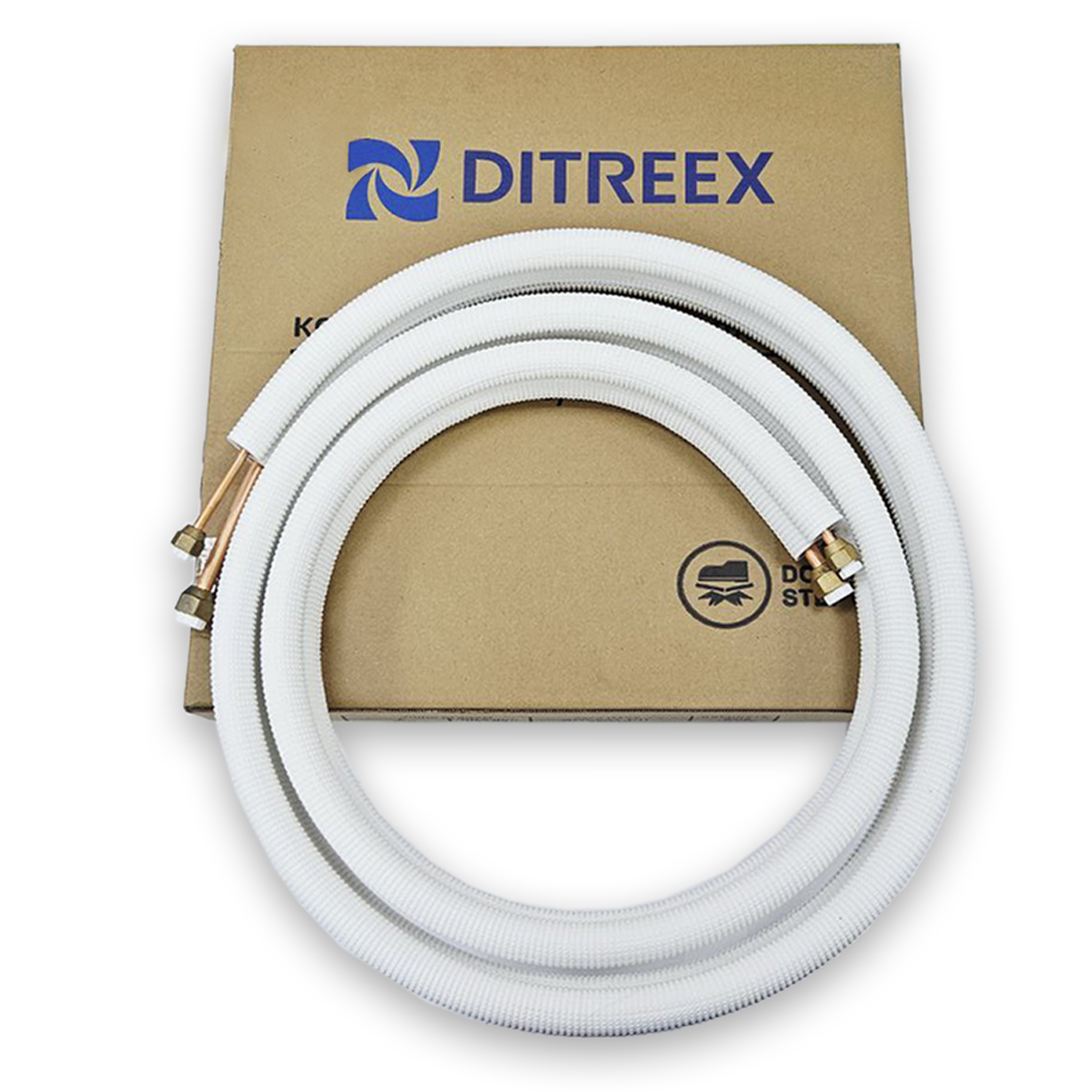 картинка Комплект медных труб Ditreex 1/4"&times;0.65+3/8"&times;0.65&times;3М (6.35/9.52) с гайками